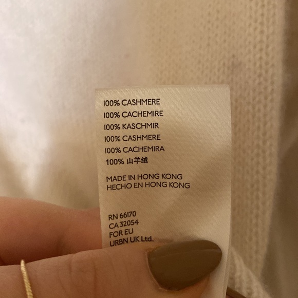 White Anthropologie Cashmere Sweater - Picture 4 of 5